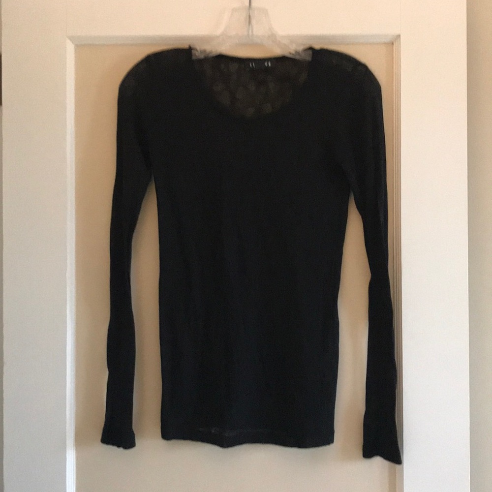 Trouve Semi-Sheer Long Sleeve T-Shirt